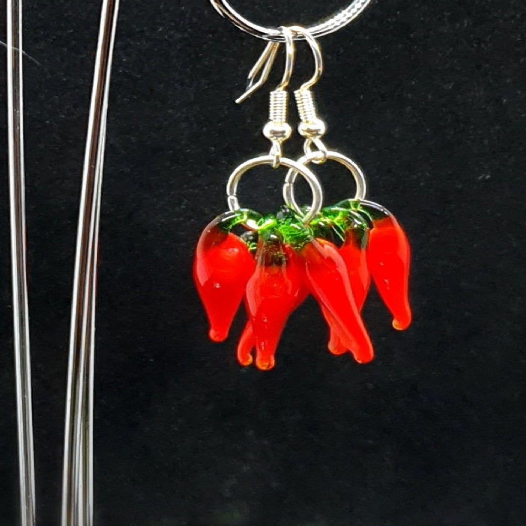 Australian Made Up-cycled Vintage China Chilli Earrings