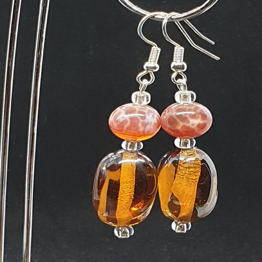 Australian Made Up-cycled Vintage Butterscotch Amber Earrings RARE