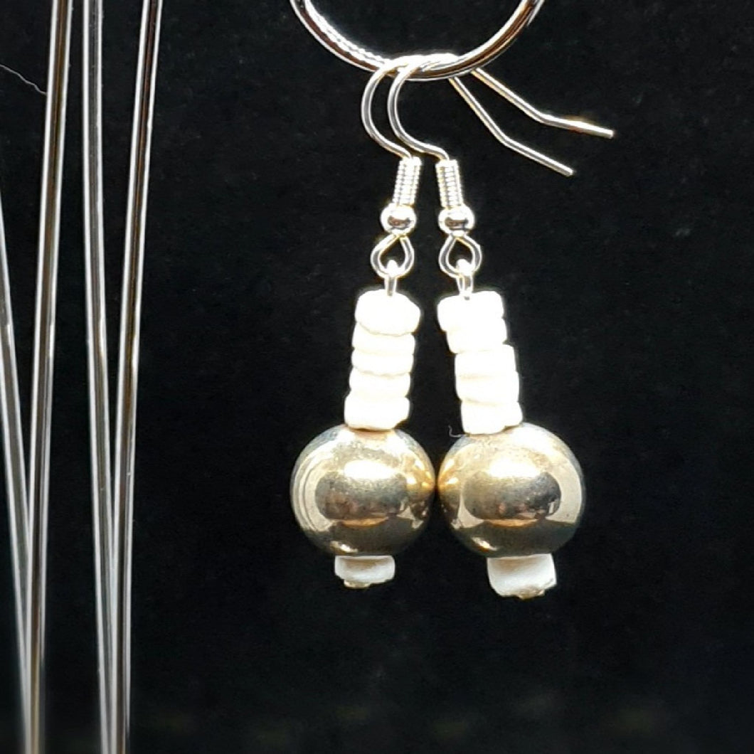 Australian Made Up-cycled Vintage Silver cylinder ball Earrings