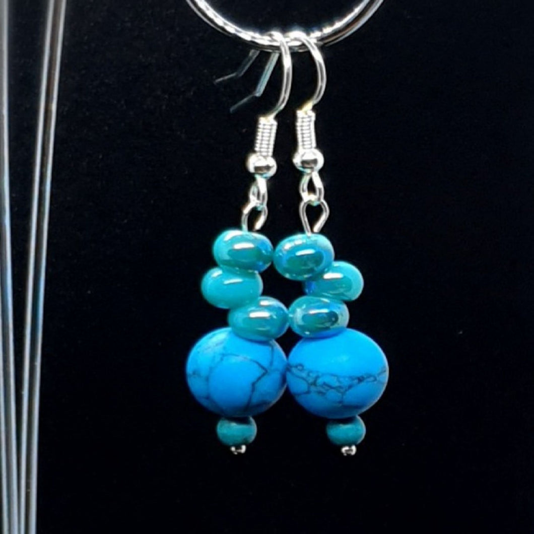 Australian Made Up-cycled
Vintage Turquoise triple Pearl Earring