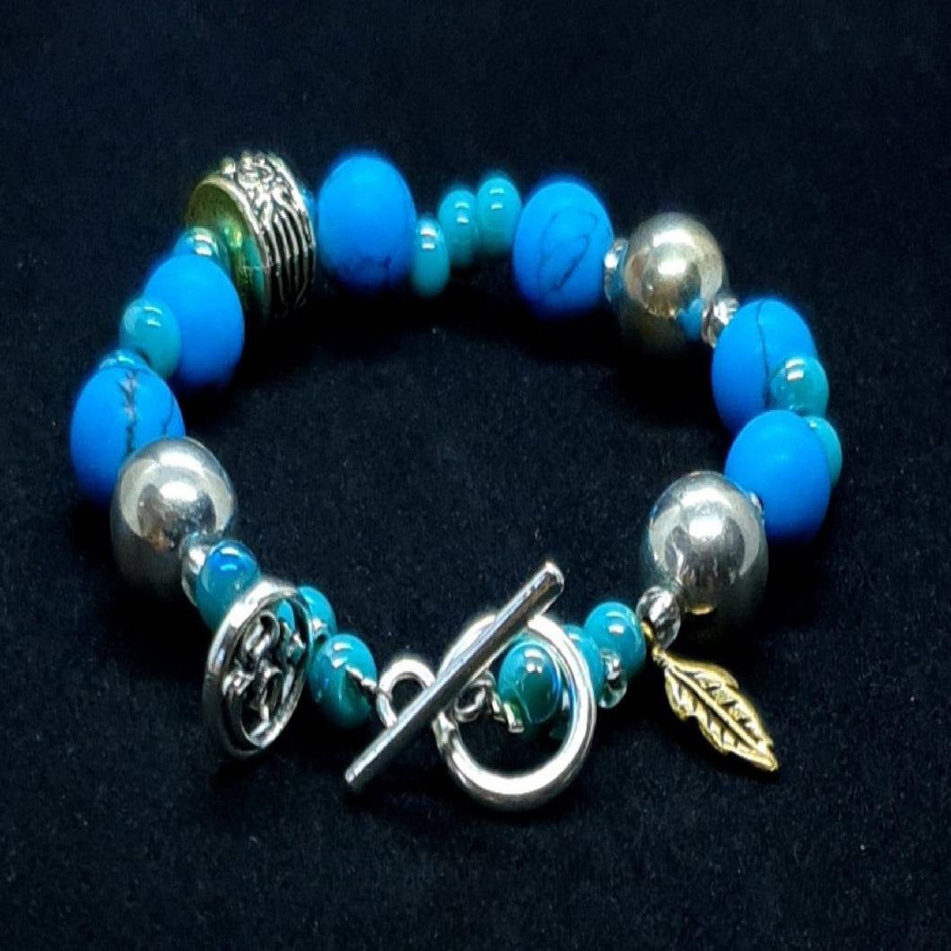 Australian Made Up-cycled Vintage Turquoise and Silver Bracelet