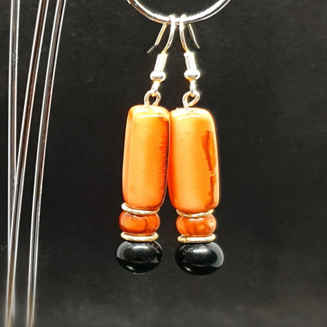 Australian Made Up-cycled Vintage Terracotta column Earrings