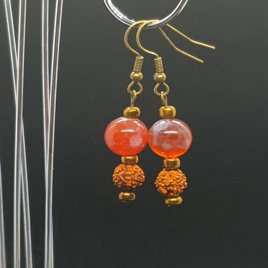 Australian Made Up-cycled
Vintage Red Jasper and walnut Earrings