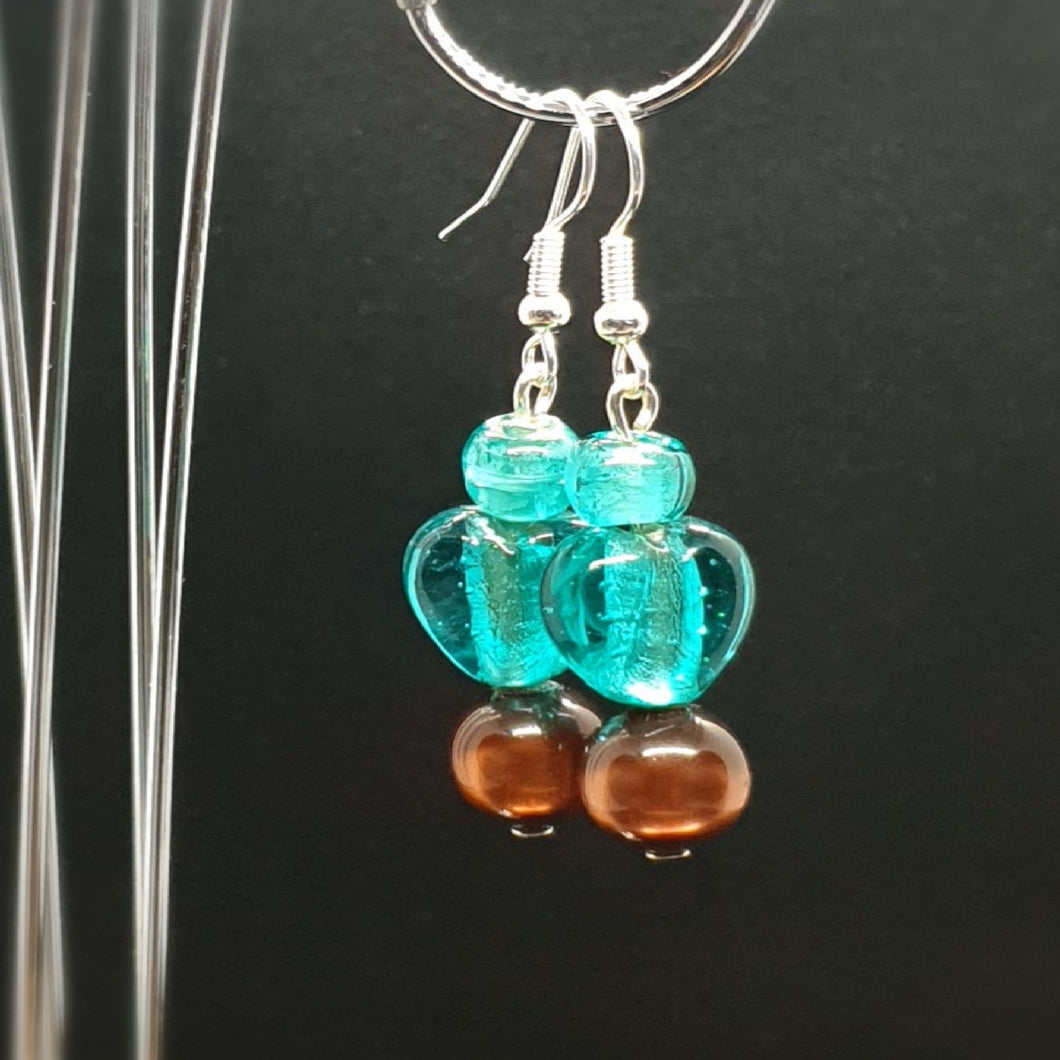 Australian Made Up-cycled
VintageTurquoise heart and marble Earrings