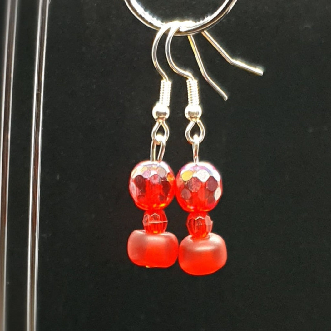 Australian Made Up-cycled
Vintage Petite ruby crystal Earrings